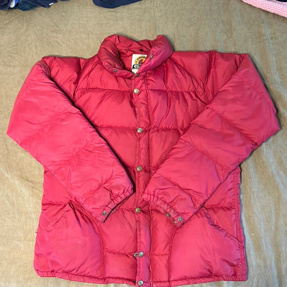 Vintage red down winter coat size large